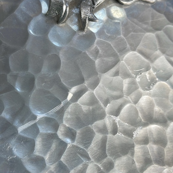 VTG Rodney Kent hand-forged hammered aluminum covered dish w/ Pyrex dish 1950s - Picture 16 of 17